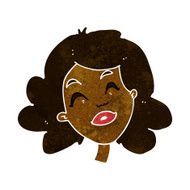 cartoon happy female face N92