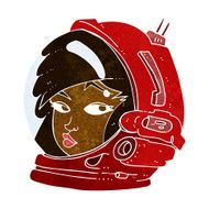 cartoon female astronaut N14