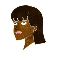 cartoon serious woman N10
