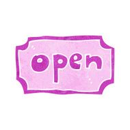 Cartoon Open Sign N5