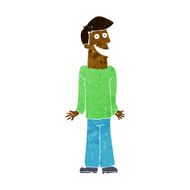 Cartoon Man Shrugging Shoulders N43