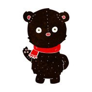 cartoon waving black bear cub N10