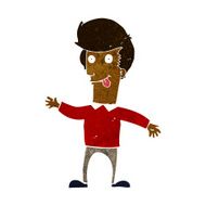 cartoon man sticking out tongue N15