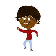 cartoon happy pointing man N9