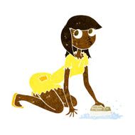 cartoon cinderella scrubbing floors N4