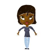 cartoon girl shrugging shoulders N16