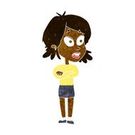 cartoon surprised woman N115