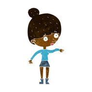 cartoon surprised woman N116