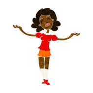 cartoon woman taking praise N6