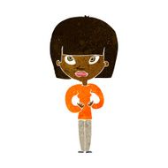 cartoon woman gesturing at herself N6