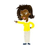 cartoon woman pointing N108
