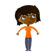 cartoon woman shrugging N29