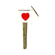 cartoon love heart sign post N3