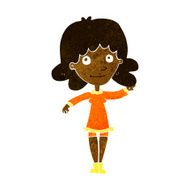 cartoon friendly woman waving N26