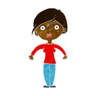 cartoon surprised woman N117