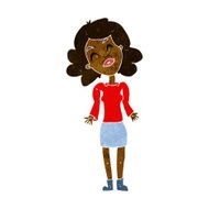 cartoon woman shrugging shoulders N234