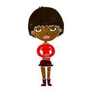 cartoon woman waiting patiently N6