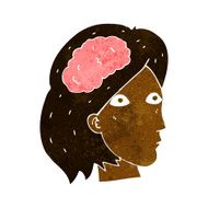 cartoon female head with brain symbol N10