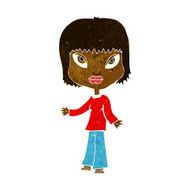 cartoon woman with open arms N47