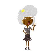 Cartoon Woman Waving N163