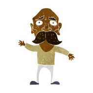 cartoon worried old man N11