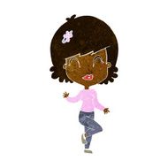cartoon pretty woman dancing N10