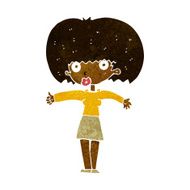 cartoon woman giving thumbs up symbol N32