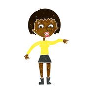 cartoon surprised woman N118