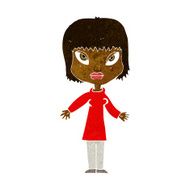 cartoon woman with open arms N48