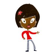 cartoon pretty woman pointing N19