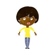 cartoon woman shrugging shoulders N237