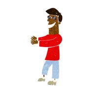 cartoon grinning man wearing glasses N6