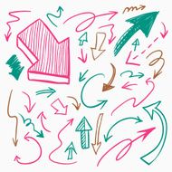 lovely colorful hand drawn arrows set