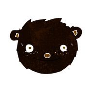 cartoon black bear head N3