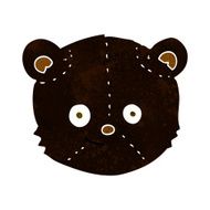 cartoon black bear head N4