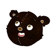 cartoon black bear face N7