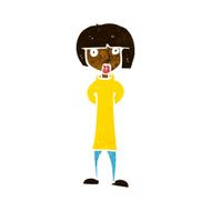 cartoon curious woman N35