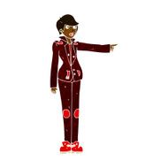 cartoon woman in leather jacket pointing N5