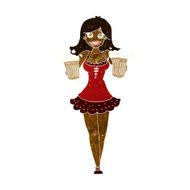 cartoon beer festival girl N4