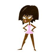 cartoon angry woman in dress N6
