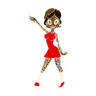 cartoon woman with tattoos N9