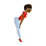 cartoon woman looking at something N6