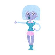 cartoon vampire girl giving thumbs up N6