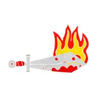 cartoon flaming sword N12