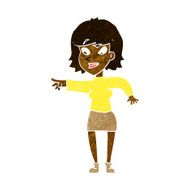 cartoon woman pointing N110