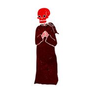 cartoon spooky skeleton in robe N2