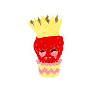 spooky skull cupcake cartoon N6