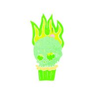 cartoon spooky skull cupcake N6