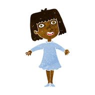 cartoon happy woman in dress N16