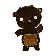 cartoon waving black bear cub N11